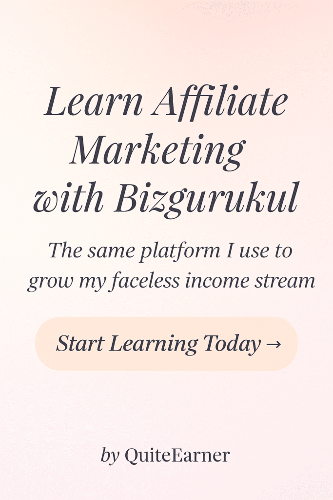 Bizgurukul course — start your faceless affiliate marketing blog today.
