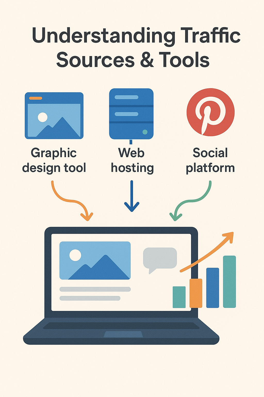 “Faceless blogging beginner tools: Pinterest, Canva, Hostinger, Bizgurukul”