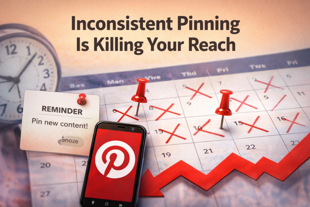 Inconsistent pinning causing Pinterest pins to stop getting reach