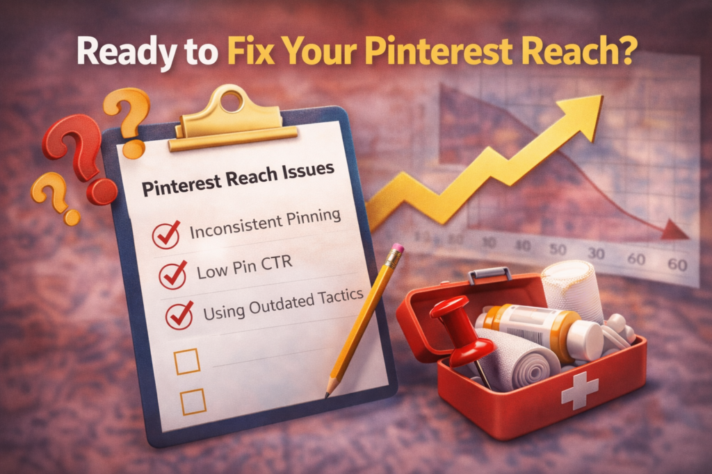 7-day plan to fix Pinterest pins stop getting reach and low impressions