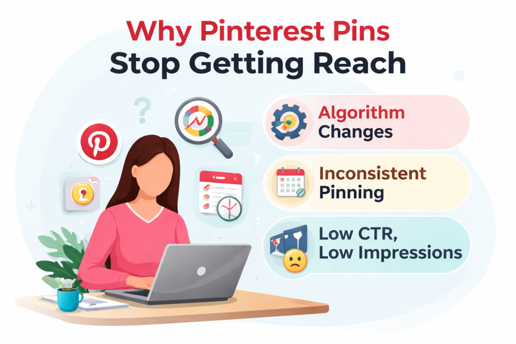 Why Pinterest pins stop getting reach on faceless blogs