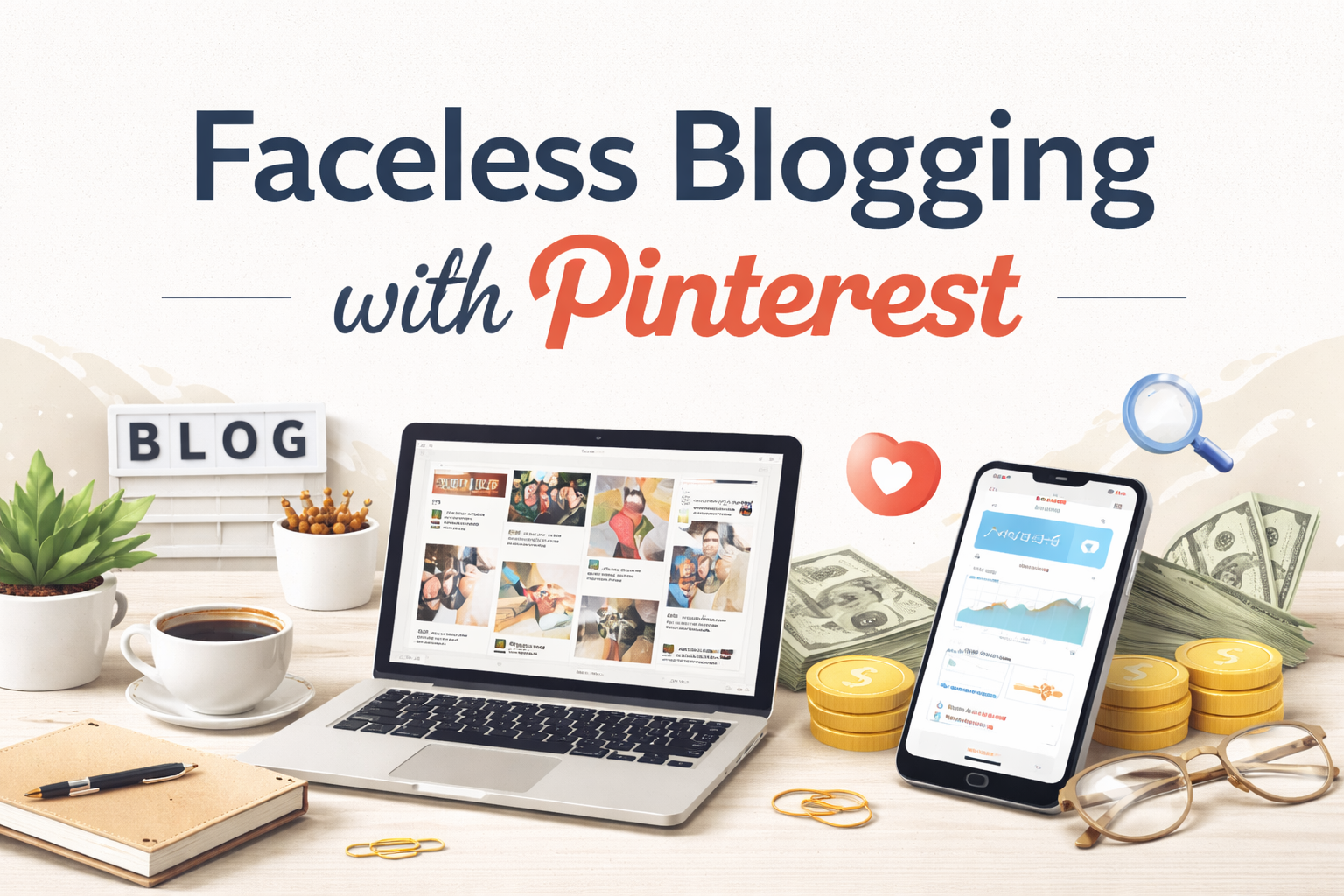 Faceless Blogging with Pinterest: Beginner’s step-by-step system to earn online without showing your face