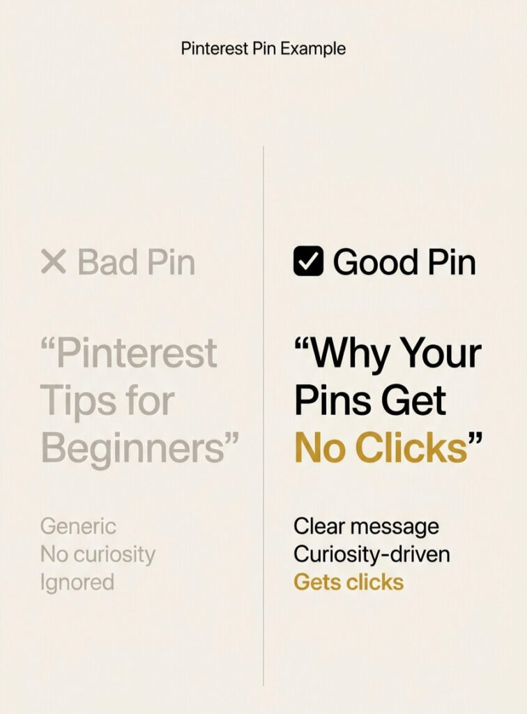 bad vs good pinterest pin design comparison for clicks
