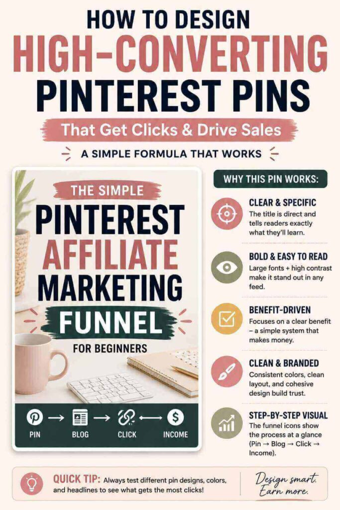how to design high converting pinterest pins using canva example affiliate marketing funnel pin